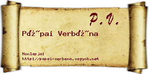 Pápai Verbéna névjegykártya